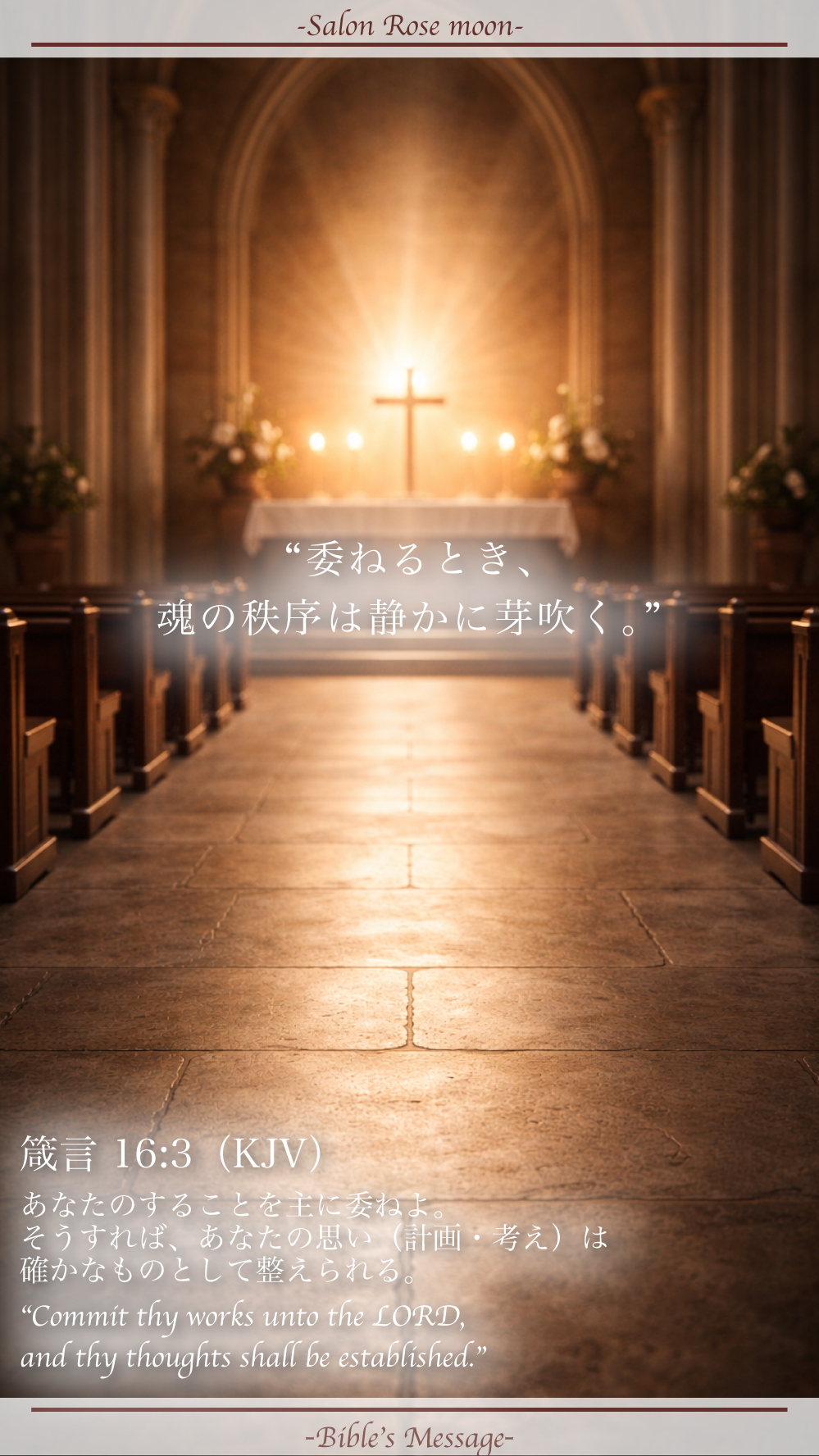 秩序を整える聖書の言葉｜箴言 16:3