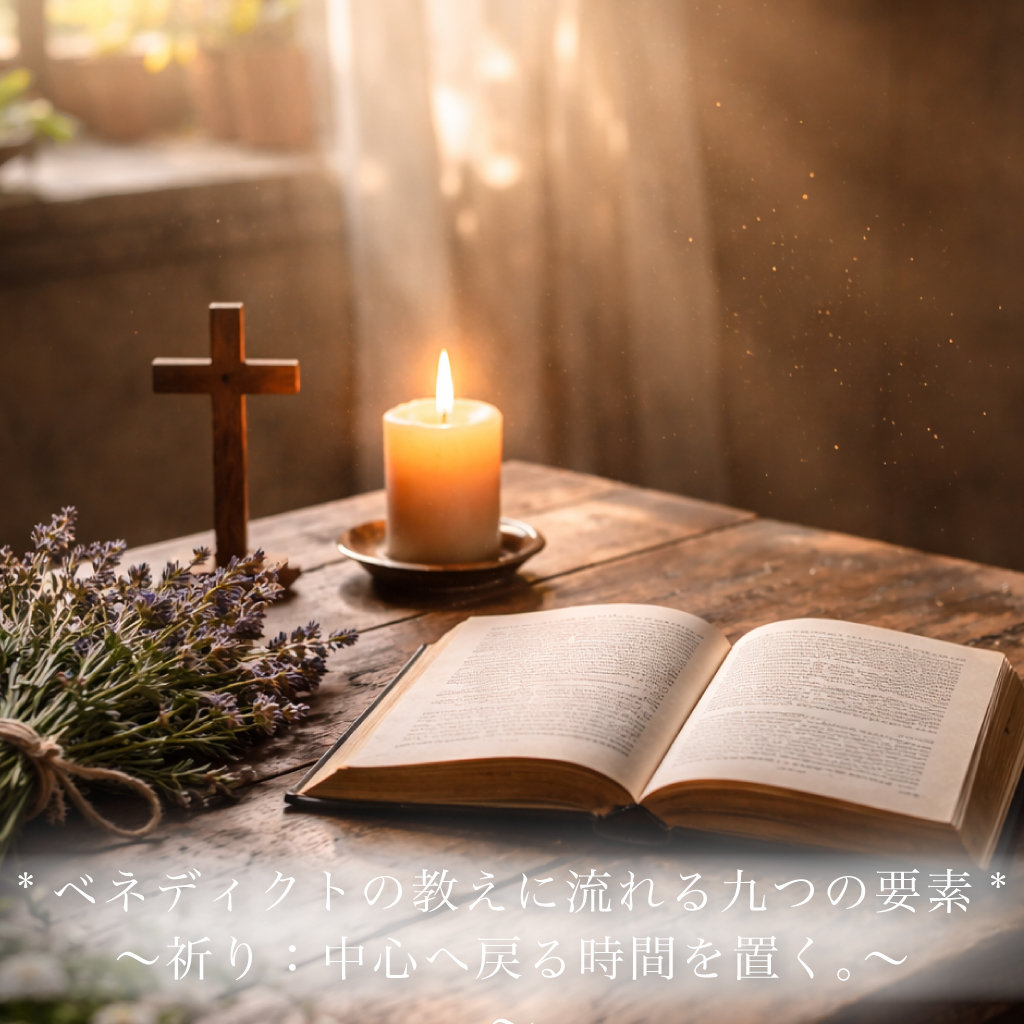 祈り：中心へ戻る時間を置く。｜ベネディクトの教えに流れる九つの要素