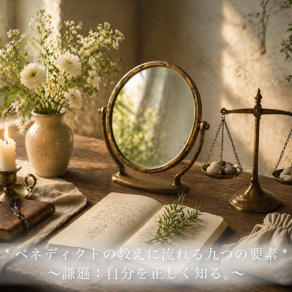 謙遜：自分を正しく知る。｜ベネディクトの教えに流れる九つの要素