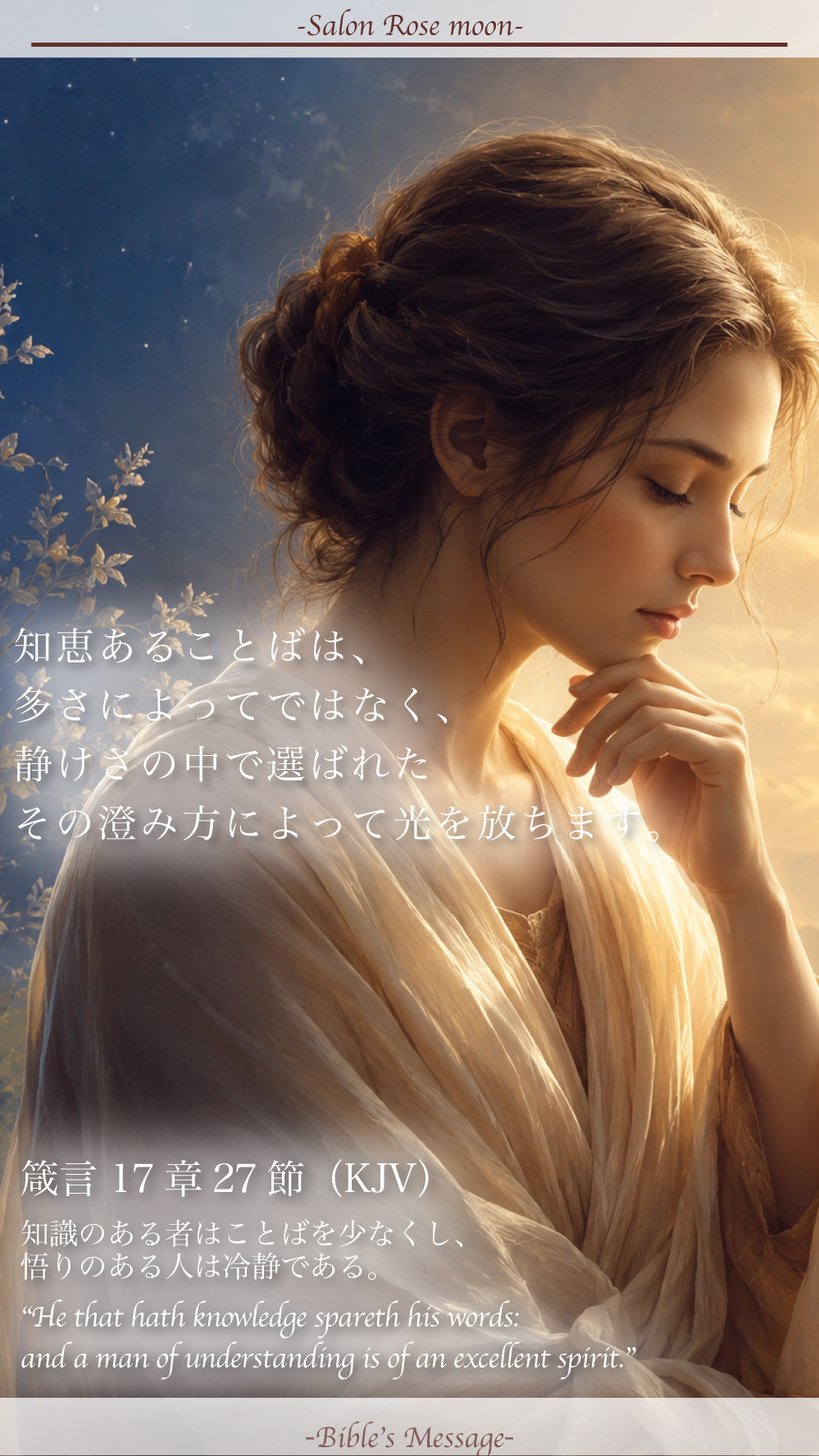 ことばを慎んで知恵を保つ聖書の言葉｜箴言17:27