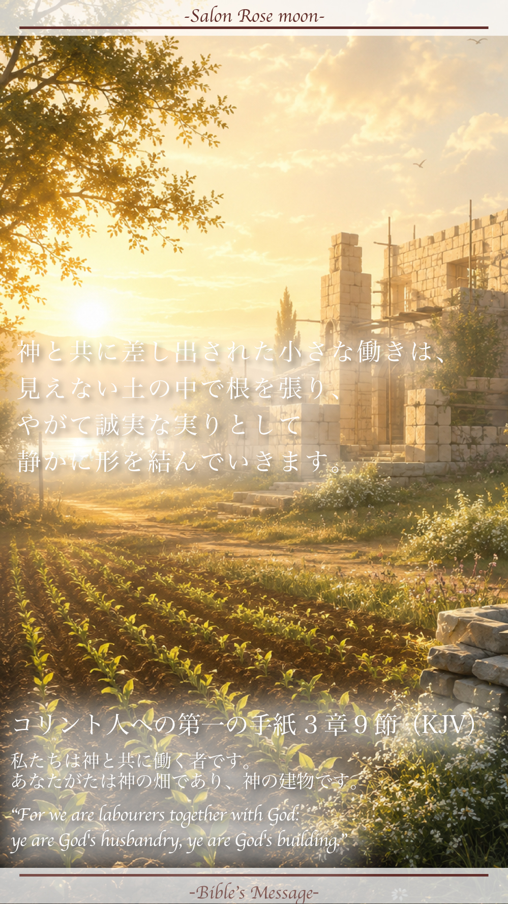 神と共に働き創る聖書の言葉｜コリント第一3:9