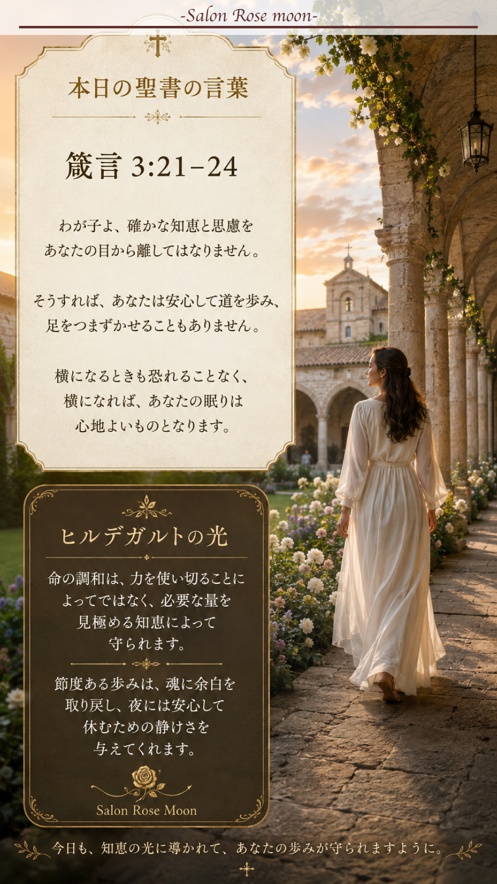 知恵と思慮で歩みと眠りを守る聖書の言葉｜箴言3:21–24